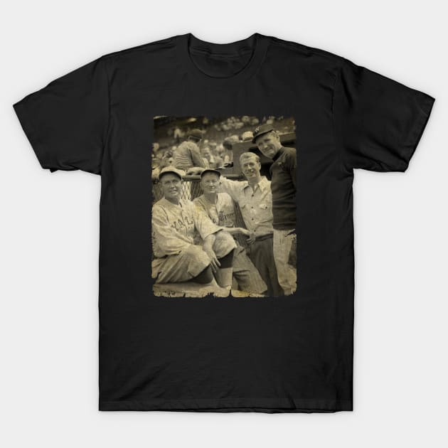 Smoky Joe Wood, Cy Young, Lefty Grove, Walter Johnson at Fenway Park T-Shirt by SOEKAMPTI